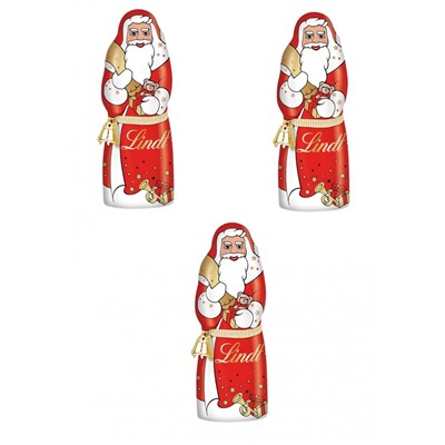 Lindt 2025 Weihnachtsmann 3stk x 200g, НАБОР Линдт Шоколадный Дед Мороз, 3 шт х 200г