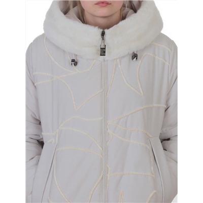 8901 LT. BEIGE Пальто зимнее женское (верблюжья шерсть, 120 гр. холлофайбер)