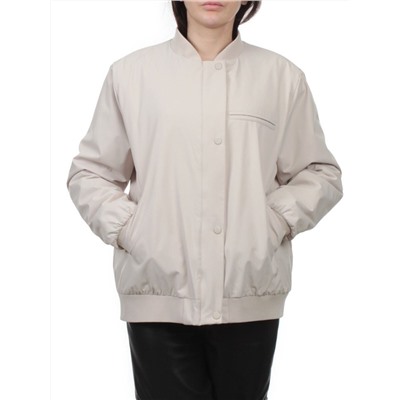 H24-608 LT. BEIGE Куртка бомбер демисезонная женская (100 гр. синтепон)