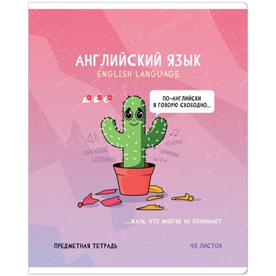 Тетрадь предметная 48л. ArtSpace "Не по правилам" - Английский язык, глянцевая ламинация