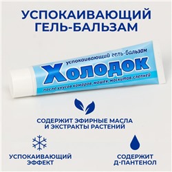 Средство после укусов насекомых «Холодок», от комаров, мошек, москитов, слепней, успокаивающий, гель-бальзам, 50 мл