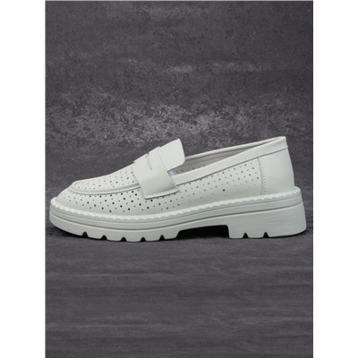 03-YD10-4DLT. GREEN Лоферы женские (натуральная кожа)