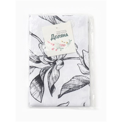 Полотенце Доляна Plant leaves 35х60 см, 100% хлопок, рогожка 164 г/м2