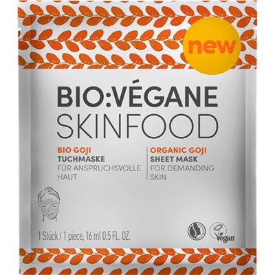 BIO VEGANE (Био Веган) TuchMaske Маска для лица Skinfood Goji, 16 мл