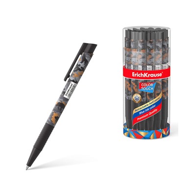 Ручка шариковая автоматическая ErichKrause ColorTouch Matic&Grip Rough Native 0.7, цвет чернил синий