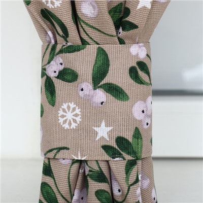 Шторы для кухни "Доляна" Frosty berries с подхватами 150х180 см- 2 штуки 164г/м2, 100% хл., рог