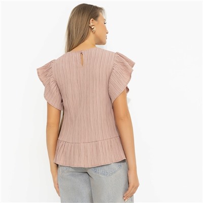 Блуза из жатой ткани, Потому что нужно! (коричневая)