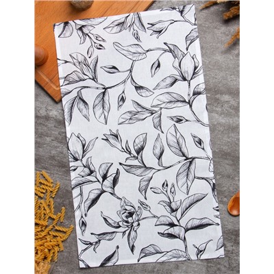 Полотенце Доляна Plant leaves 35х60 см, 100% хлопок, рогожка 164 г/м2