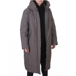 A615 GRAY/BEIGE Пальто зимнее женское (верблюжья шерсть, 120 гр. холлофайбер)