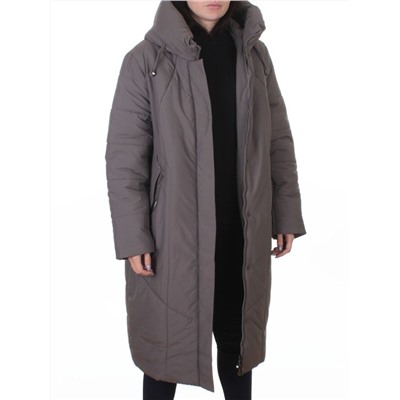 A615 GRAY/BEIGE Пальто зимнее женское (верблюжья шерсть, 120 гр. холлофайбер)