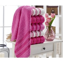 Махровые Лицевые Полотенца 50x85 см 6 шт/уп Vorteks Makara Pembe
