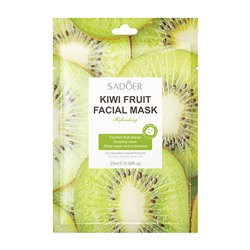 Тканевая маска для лица с натуральным экстрактом киви SADOER Kiwi Fruit facial mask, 25 мл