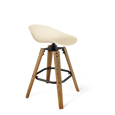 Стул барный SHT-ST19/S93
                        бежевый / браш.коричневый / черный муар