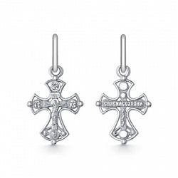 Крест из серебра литье белый