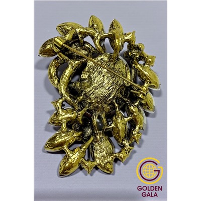 Брошь крупная с кристаллами БР4/3 модель 2