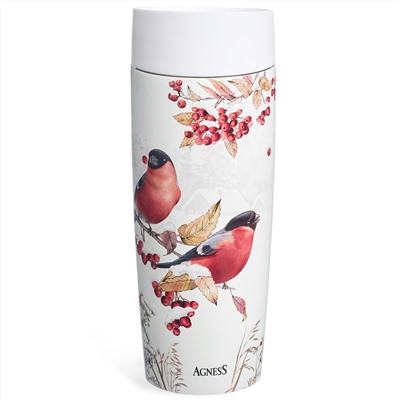 ТЕРМОКРУЖКА AGNESS  "СНЕГИРИ" 360МЛ
