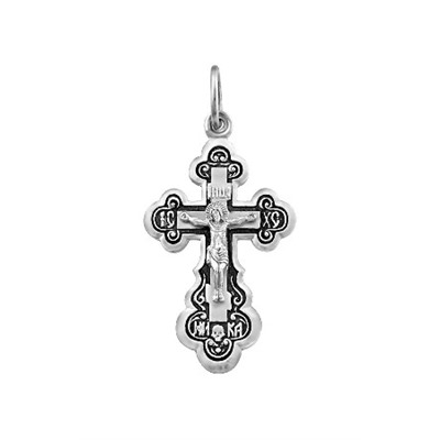 крест из серебра частично черненый штампованный