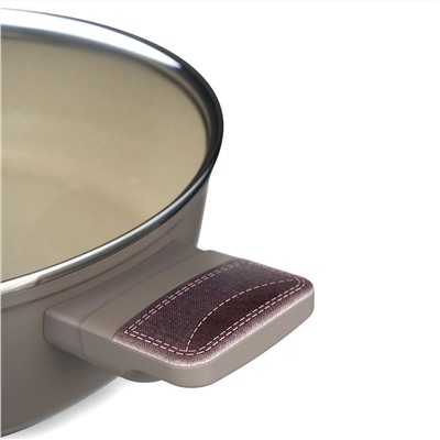 СОТЕЙНИК СО СТЕКЛ. КРЫШКОЙ И АНТИПРИГАРНЫМ ПОКРЫТИЕМ PFLUON MARBLE, 26*7,5 СМ