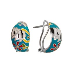 Серьги 'Аквариум' с цветной эмалью ТДСН.480ЭМ1.41
