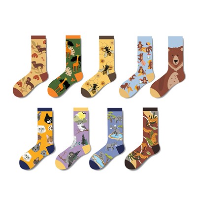 Haichin Autumn and winter animal world tide socks men in Europe and America street trend socks children foreign trade foreign trade tide brand cotton socks