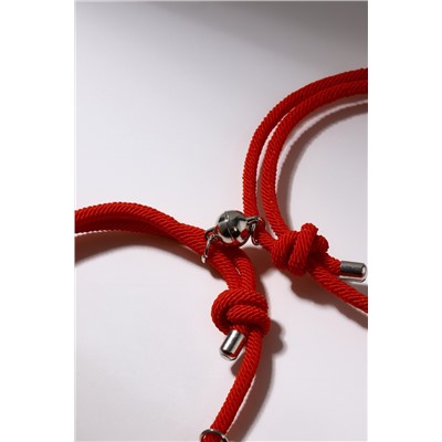 Браслеты парные «Неразлучники» на магнитах, замок с ключиком, красные, d=7 см