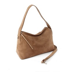 Сумка женская натуральная замша ADEL-324-803/2в (отделка ИСК/КОЖА), 1 отд,  плечевой ремень,  капучино mpl 265221