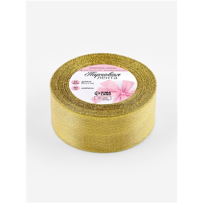 Лента парчовая, 40 мм, 23±1 м, цвет золотой