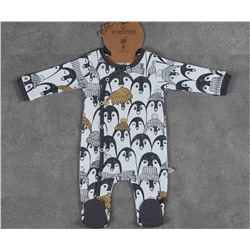Комбинезон 6-9 месяцев для Младенцев Pingu Antrasit 6-9 Ay Baskılı Tulum - EcoCotton