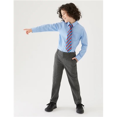 2pk Boys' Slim Leg School Trousers (2-18 Yrs)