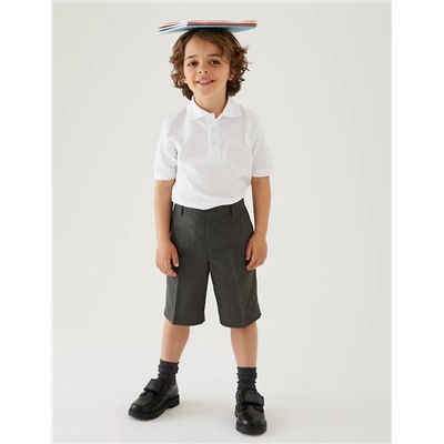2pk Boys' Easy Dressing School Shorts (3-14 Yrs)