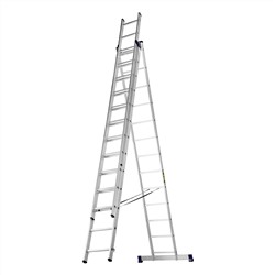 Лестница, 3 х 13 ступеней, алюминиевая, трехсекционная, Сибртех