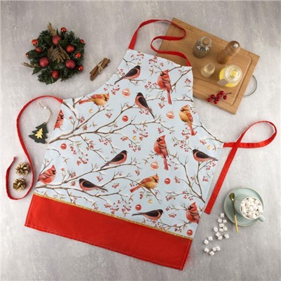 Фартук «Этель» Winter birds, 60×70 см, 100% хлопок, саржа 190 г/м²