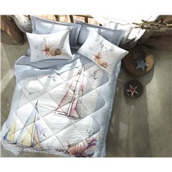 1 сп. Комплект Постельного Белья с Одеялом Ranforce MARITIME Uyku Seti - cotton box
