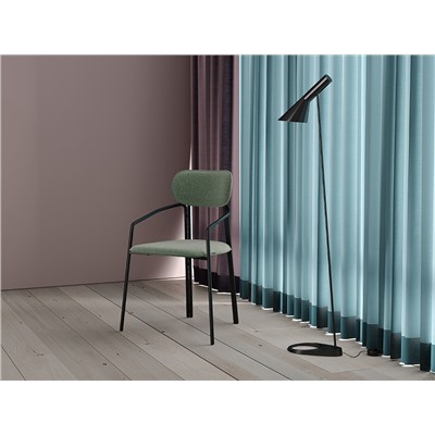 Стул Ror, Round, рогожка, черный/зеленый