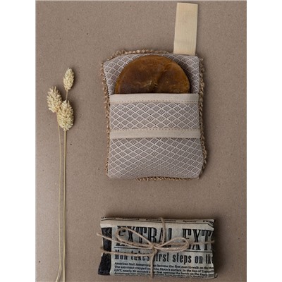 Мочалка "Карман" для мыла "РАМИ/Air-Mesh", крапива, 13х9см