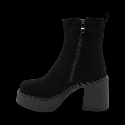 Ботинки из натуральной кожи на меху РМ-094-2 черные