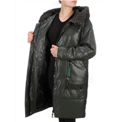 21-985 DARK GREEN Пальто зимнее женское AIKESDFRS (200 гр. холлофайбера)