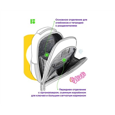 Ранец Berlingo Expert Plus "T-Rex style" 37*28*16см, 2 отделения, 2 кармана, анатомическая спинка
