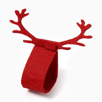 Декоративное кольцо для салфеток «Олень», цвет бордо, 15×5 см, 100%п/э фетр