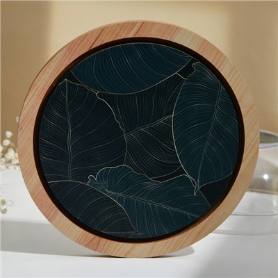 Блюдо с крышкой «Листья», 15 см, пластик