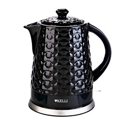 Чайник Kelli KL-1376 керамический Объём 1,8л Мощность 2400Вт ЦВЕТ-ЧЕРНЫЙ (6)