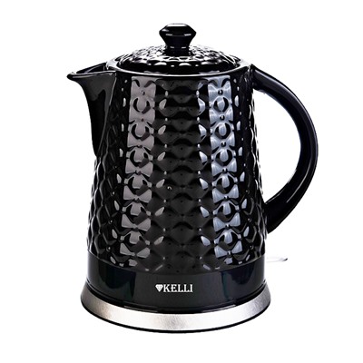 Чайник Kelli KL-1376 керамический Объём 1,8л Мощность 2400Вт ЦВЕТ-ЧЕРНЫЙ (6)