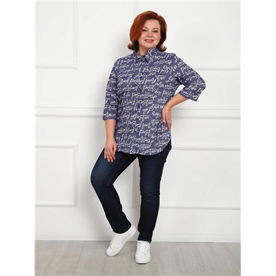 Рубашка Дактиль синий ИвК