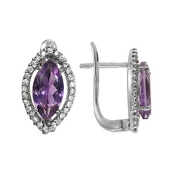Серьги 'Марко' аметист, фианиты ТПСН.006АМ