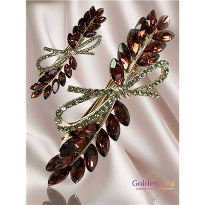 Заколка автомат для волос с кристаллами «Блеск элегантности» ЭЛЗ13/05