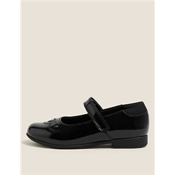 Kids' Leather Riptape School Shoes (8 Small - 1 Large)
