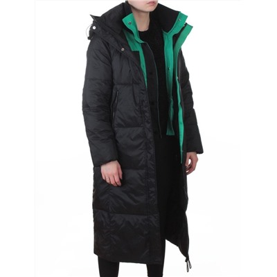 3068 BLACK Пальто пуховое женское с внутренним жилетом (утиный пух)