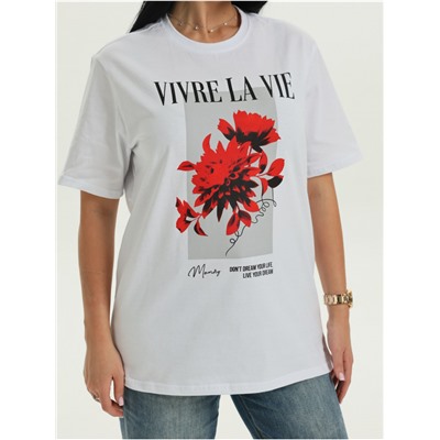 Футболка "Цветок" белый женская