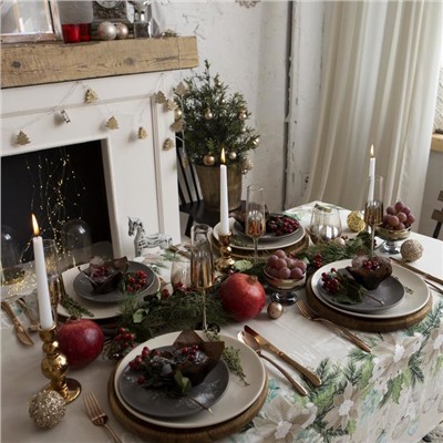 Скатерть новогодняя "Этель" Beautiful Сhristmas 149х110см с ГМВО, 100%хл, 190г/м2