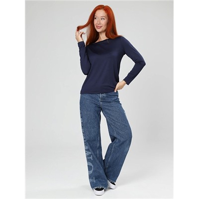 Женский лонгслив Энкар / темно-синий